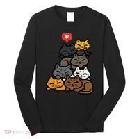 Cat Pile Heart Kawaii Kitten Anime Long Sleeve Shirt thumb 0
