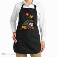 Cat Pile Heart Kawaii Kitten Anime Apron thumb 2