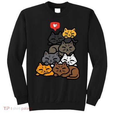Cat Pile Heart Kawaii Kitten Anime Sweatshirt