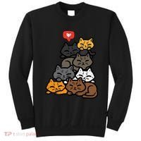 Cat Pile Heart Kawaii Kitten Anime Sweatshirt thumb 0