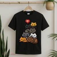 Cat Pile Heart Kawaii Kitten Anime T-Shirt thumb 2