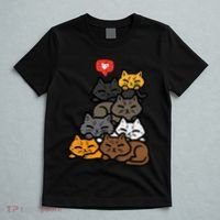 Cat Pile Heart Kawaii Kitten Anime T-Shirt thumb 5