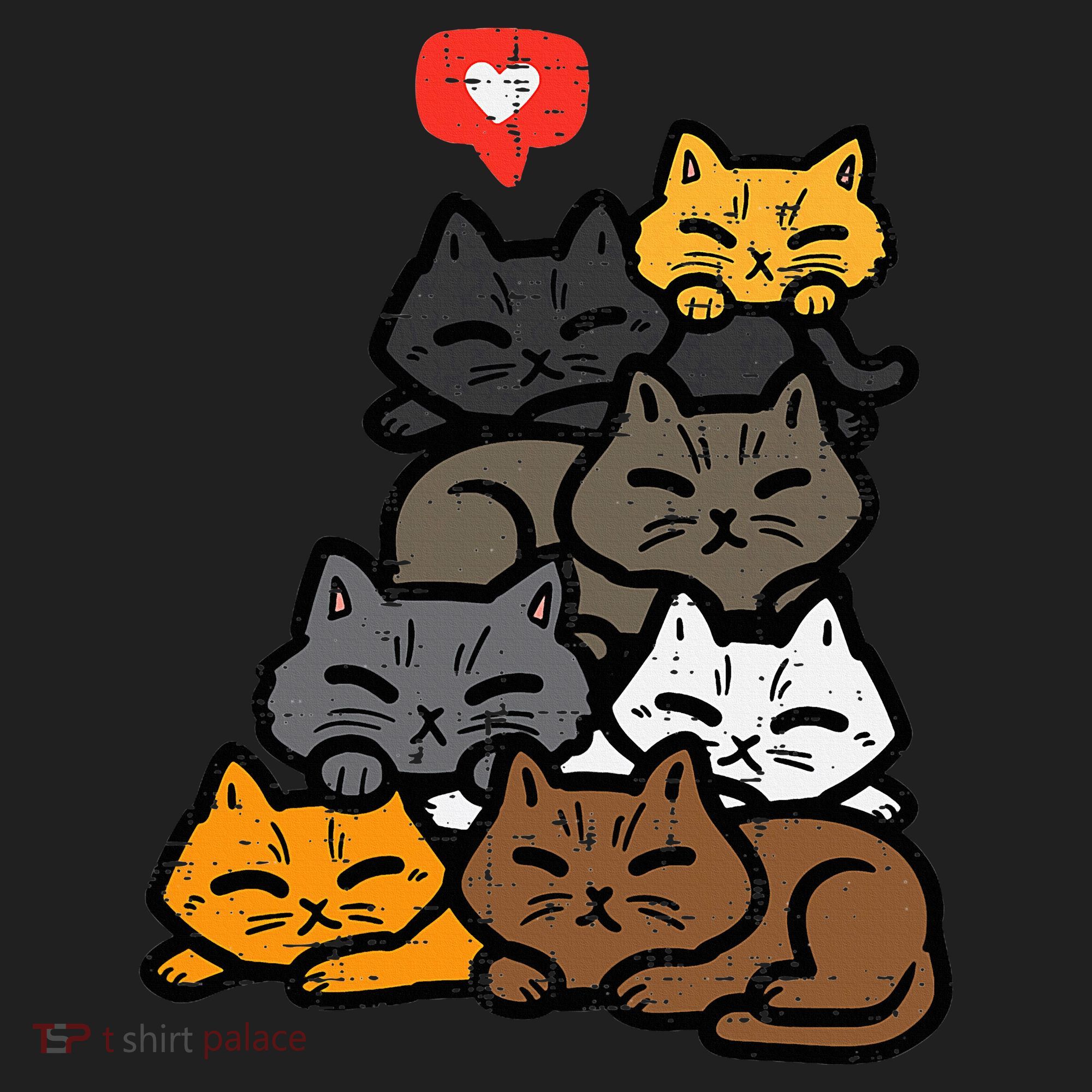 Cat Pile Heart Kawaii Kitten Anime Beanie