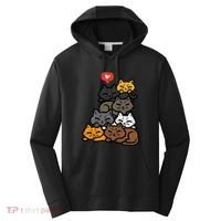 Cat Pile Heart Kawaii Kitten Anime Performance Fleece Hoodie thumb 0