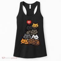 Cat Pile Heart Kawaii Kitten Anime Women's Tank Top thumb 0