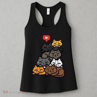 Cat Pile Heart Kawaii Kitten Anime Women's Tank Top thumb 3