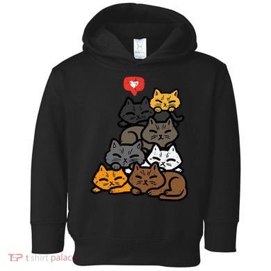 Cat Pile Heart Kawaii Kitten Anime Toddler Hoodie