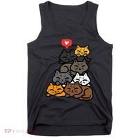 Cat Pile Heart Kawaii Kitten Anime Tank Top thumb 0