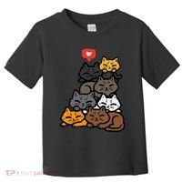 Cat Pile Heart Kawaii Kitten Anime Toddler T-Shirt thumb 0