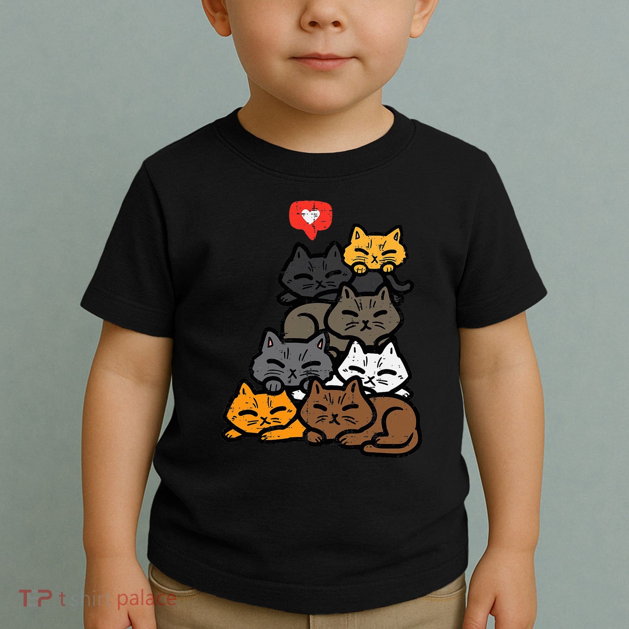 Cat Pile Heart Kawaii Kitten Anime Toddler T-Shirt