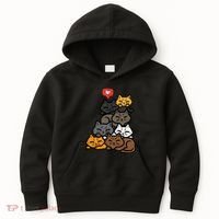 Cat Pile Heart Kawaii Kitten Anime Kids Hoodie thumb 0