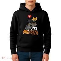 Cat Pile Heart Kawaii Kitten Anime Kids Hoodie thumb 4