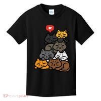 Cat Pile Heart Kawaii Kitten Anime Kids T-Shirt thumb 0