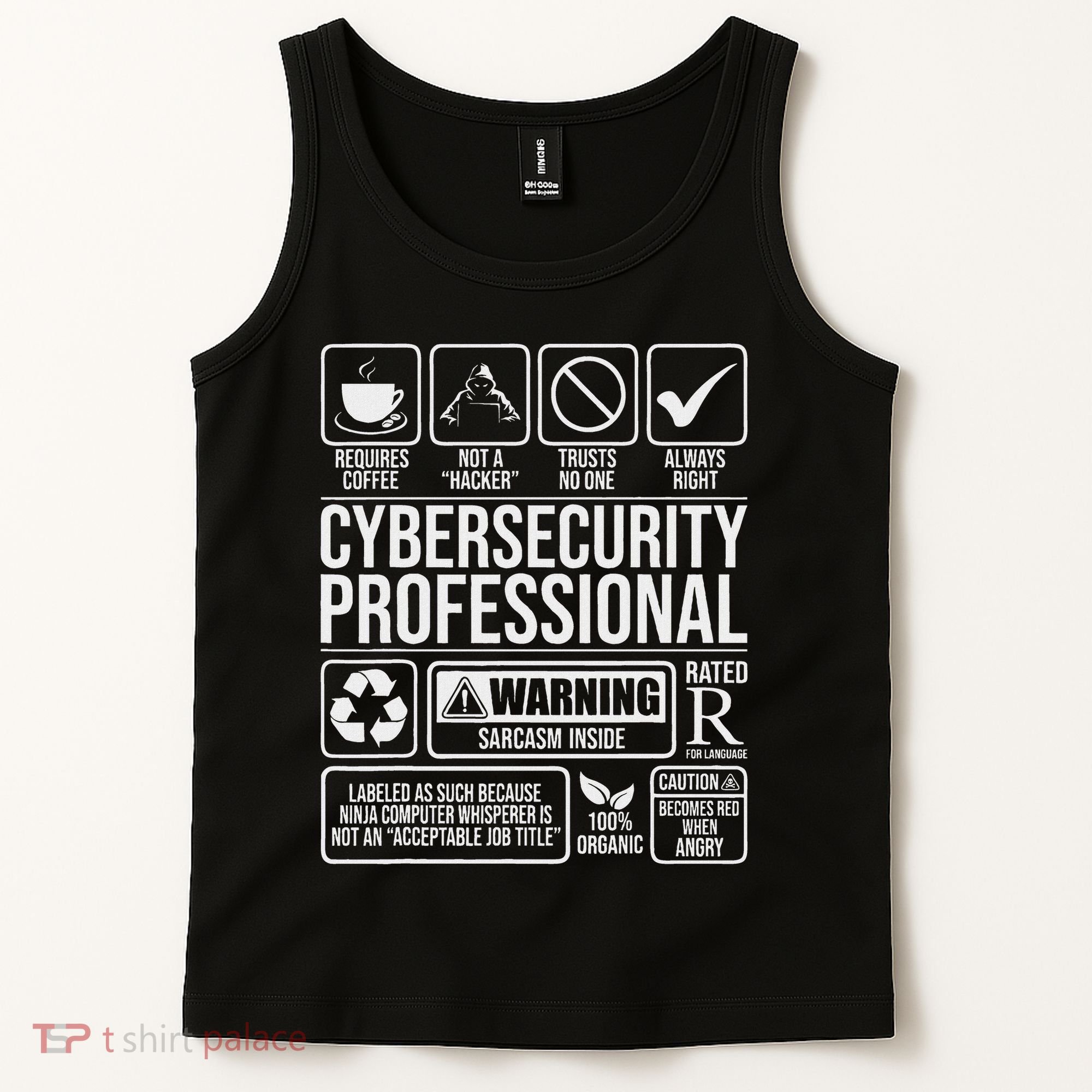 Cybersecurity Professional Hacker Certified Tech Security Tank Top