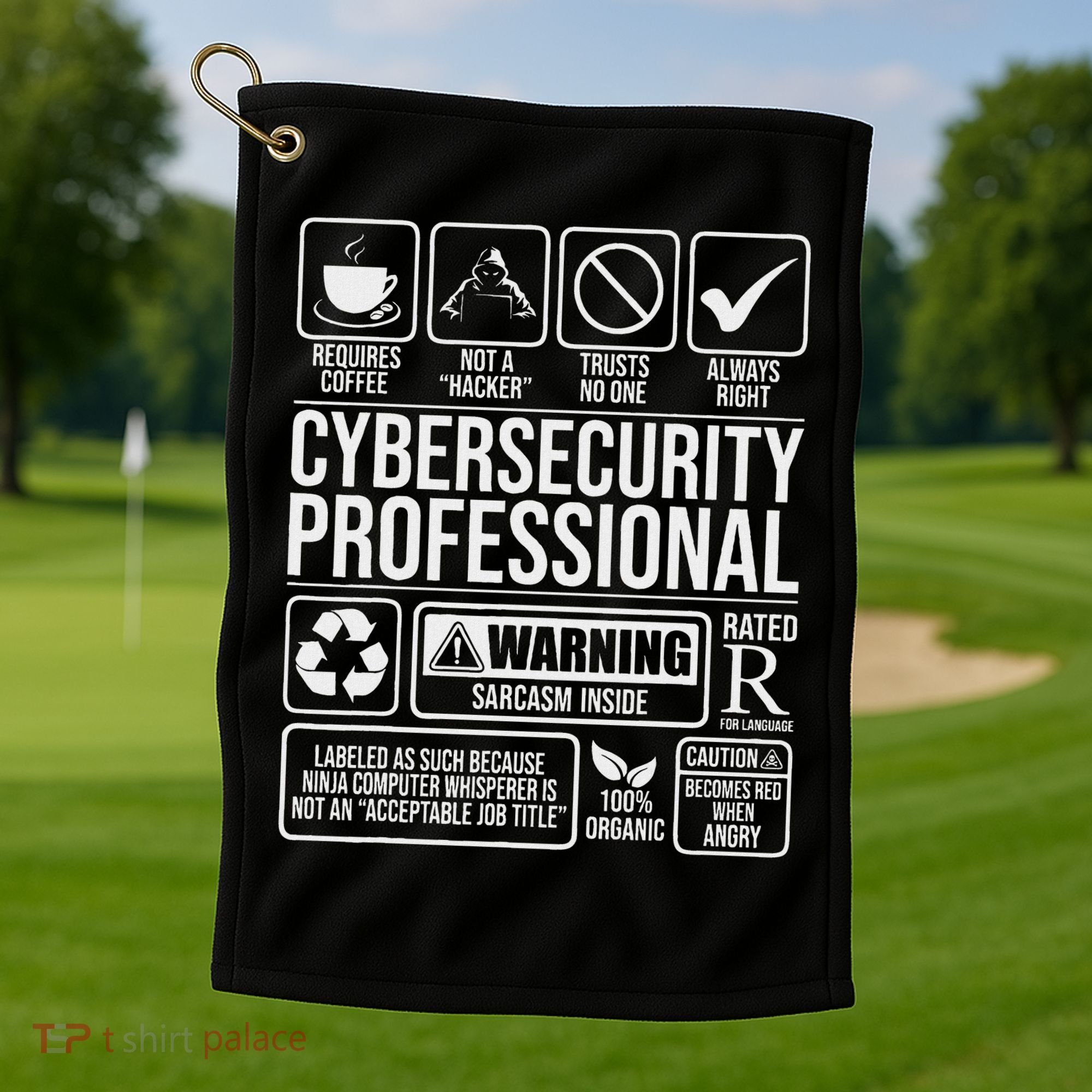 Cybersecurity Professional Hacker Certified Tech Security Golf Towel