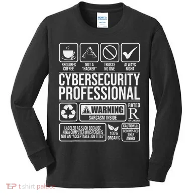 Cybersecurity Professional Hacker Certified Tech Security Kids Long Sleeve Shirt
