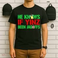 Christmas Pittsburghese He Knows If Yinz Been Jagoffs T-Shirt thumb 6