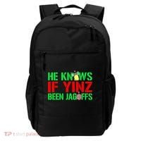 Christmas Pittsburghese He Knows If Yinz Been Jagoffs Backpack thumb 0