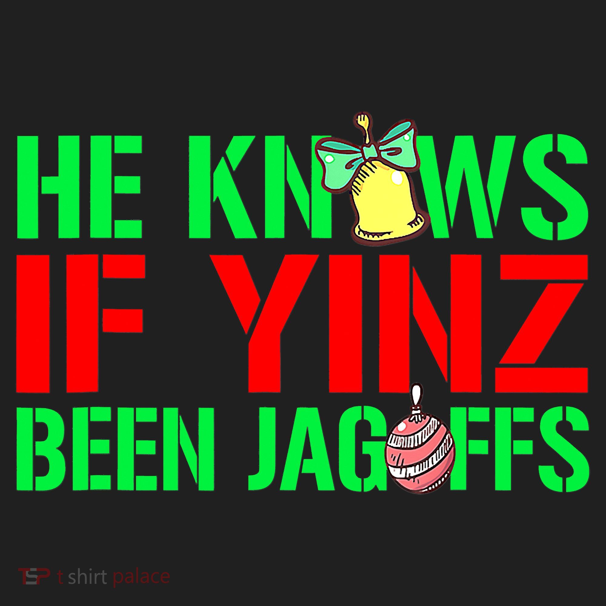 Christmas Pittsburghese He Knows If Yinz Been Jagoffs Hat