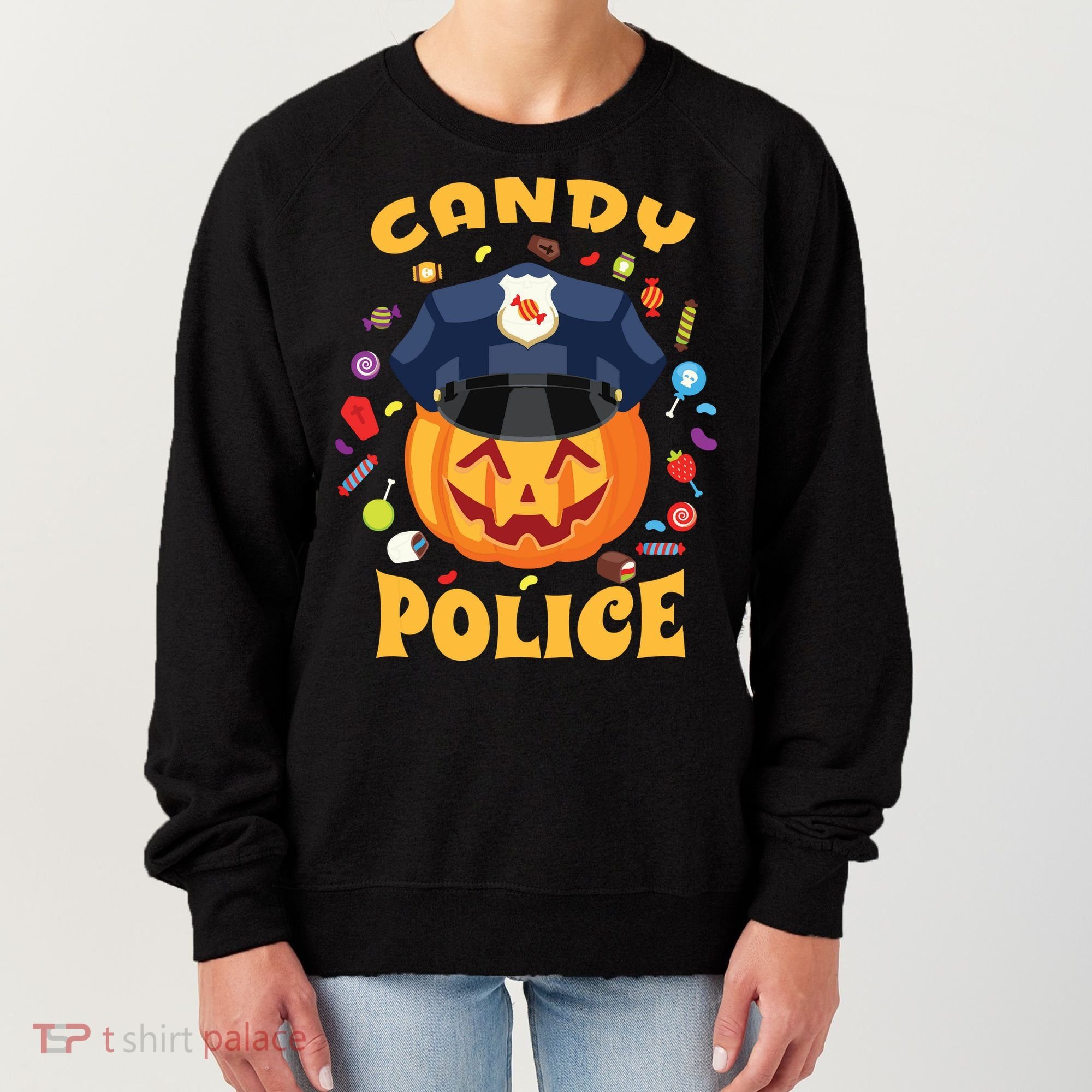 Candy Police Halloween Party Costume Security Funny Women's Sweatshirt