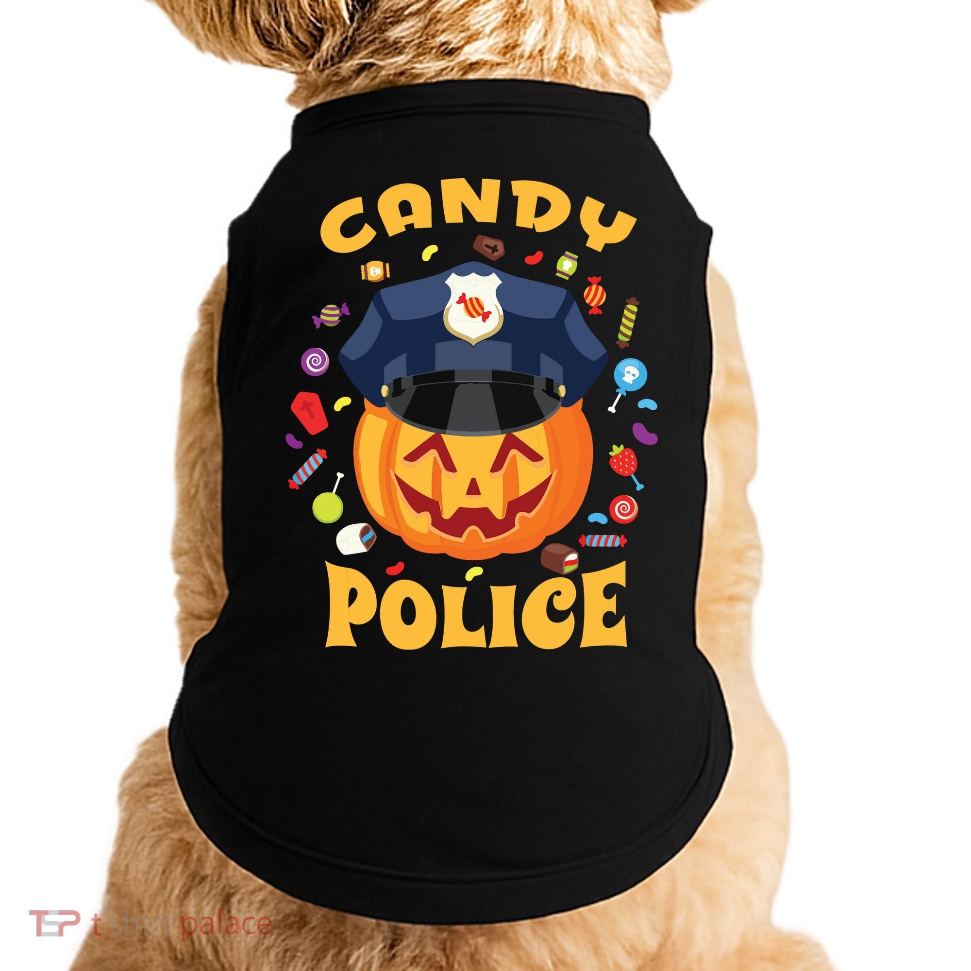 Candy Police Halloween Party Costume Security Funny Doggie Tank