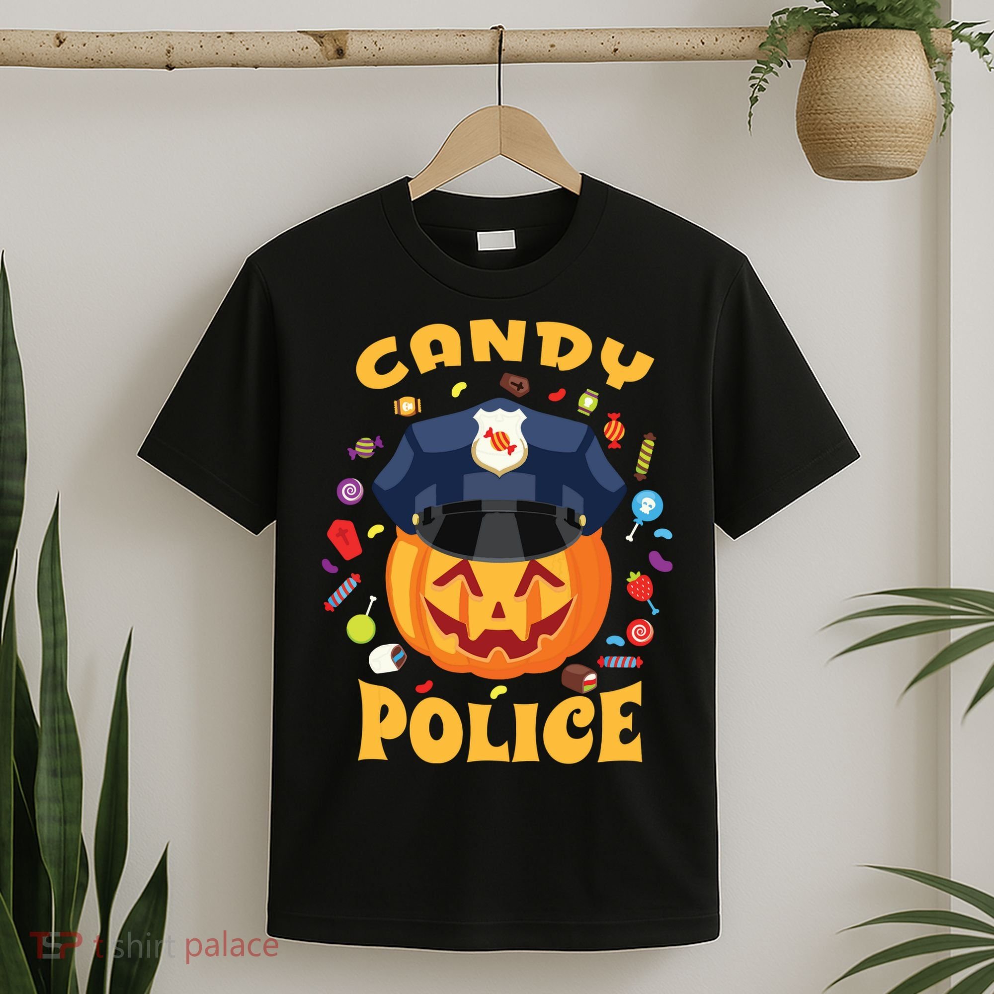Candy Police Halloween Party Costume Security Funny T-Shirt