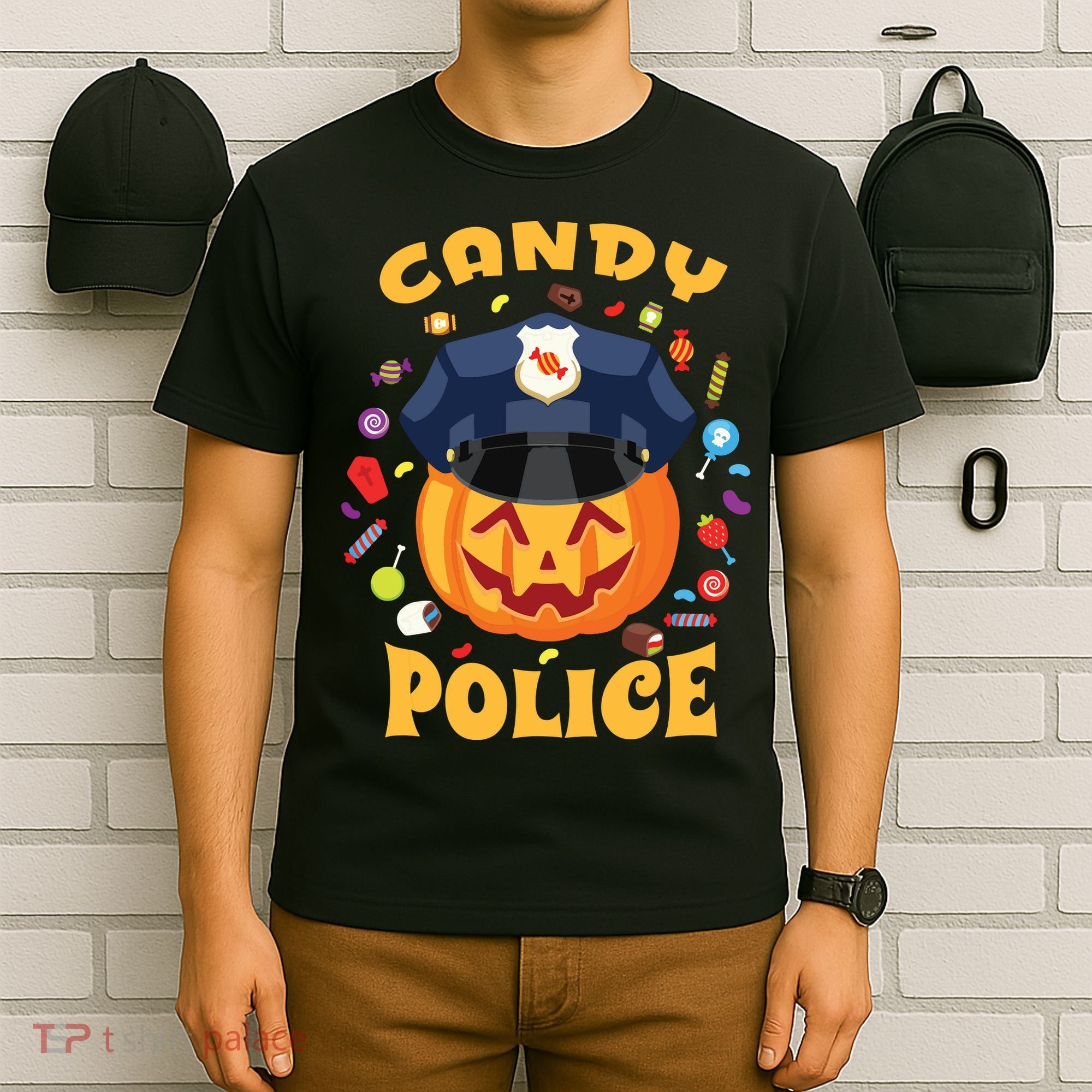 Candy Police Halloween Party Costume Security Funny T-Shirt