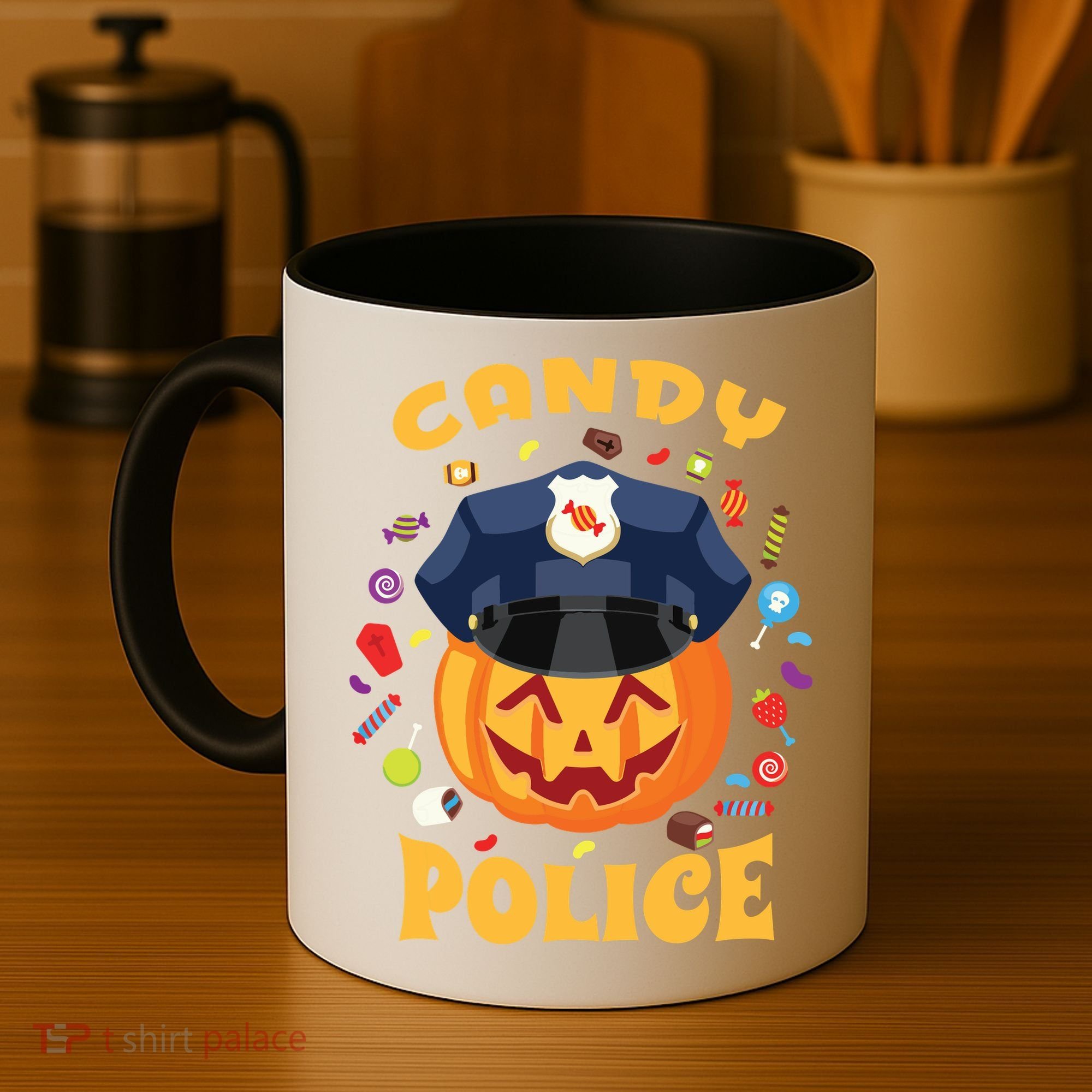 Candy Police Halloween Party Costume Security Funny Coffee Mug