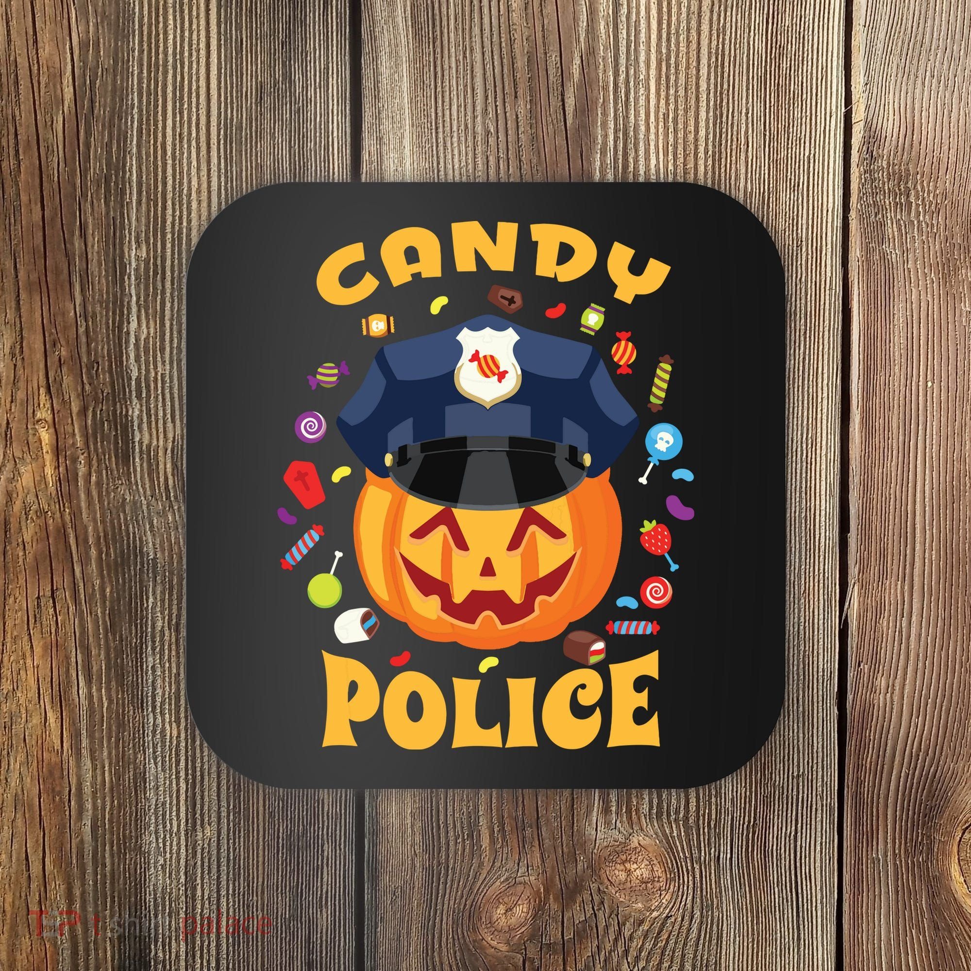 Candy Police Halloween Party Costume Security Funny Coaster