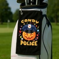 Candy Police Halloween Party Costume Security Funny Golf Towel thumb 2