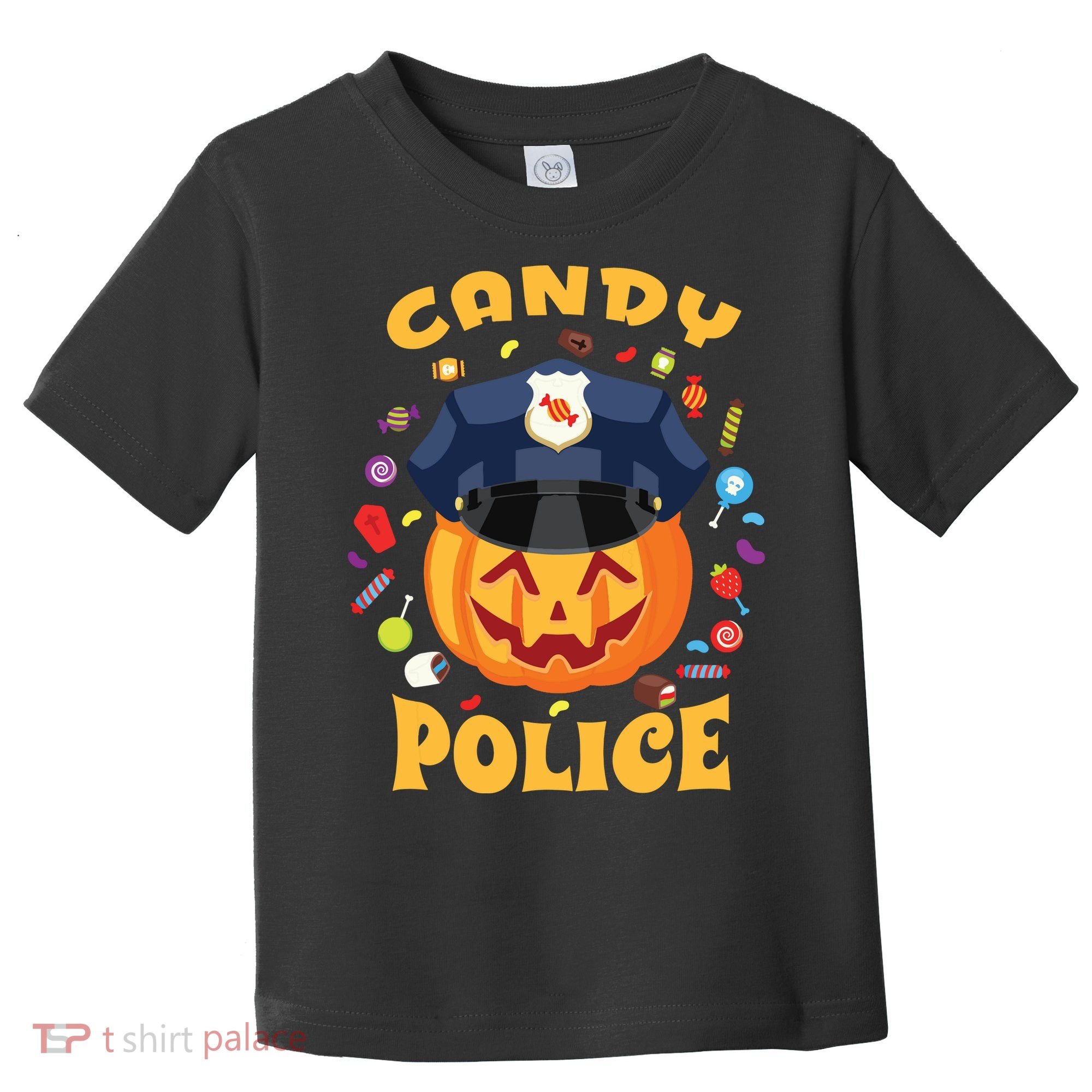 Candy Police Halloween Party Costume Security Funny Toddler T-Shirt