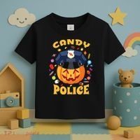 Candy Police Halloween Party Costume Security Funny Toddler T-Shirt thumb 3