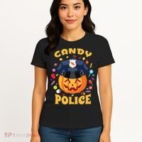 Candy Police Halloween Party Costume Security Funny Women's T-Shirt thumb 4