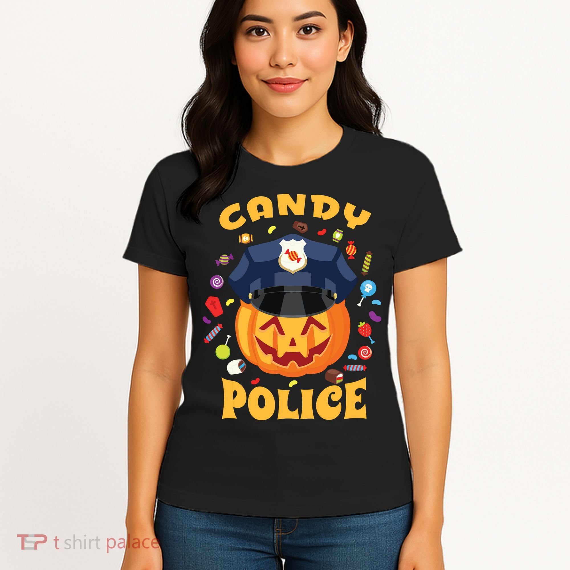 Candy Police Halloween Party Costume Security Funny Women's T-Shirt