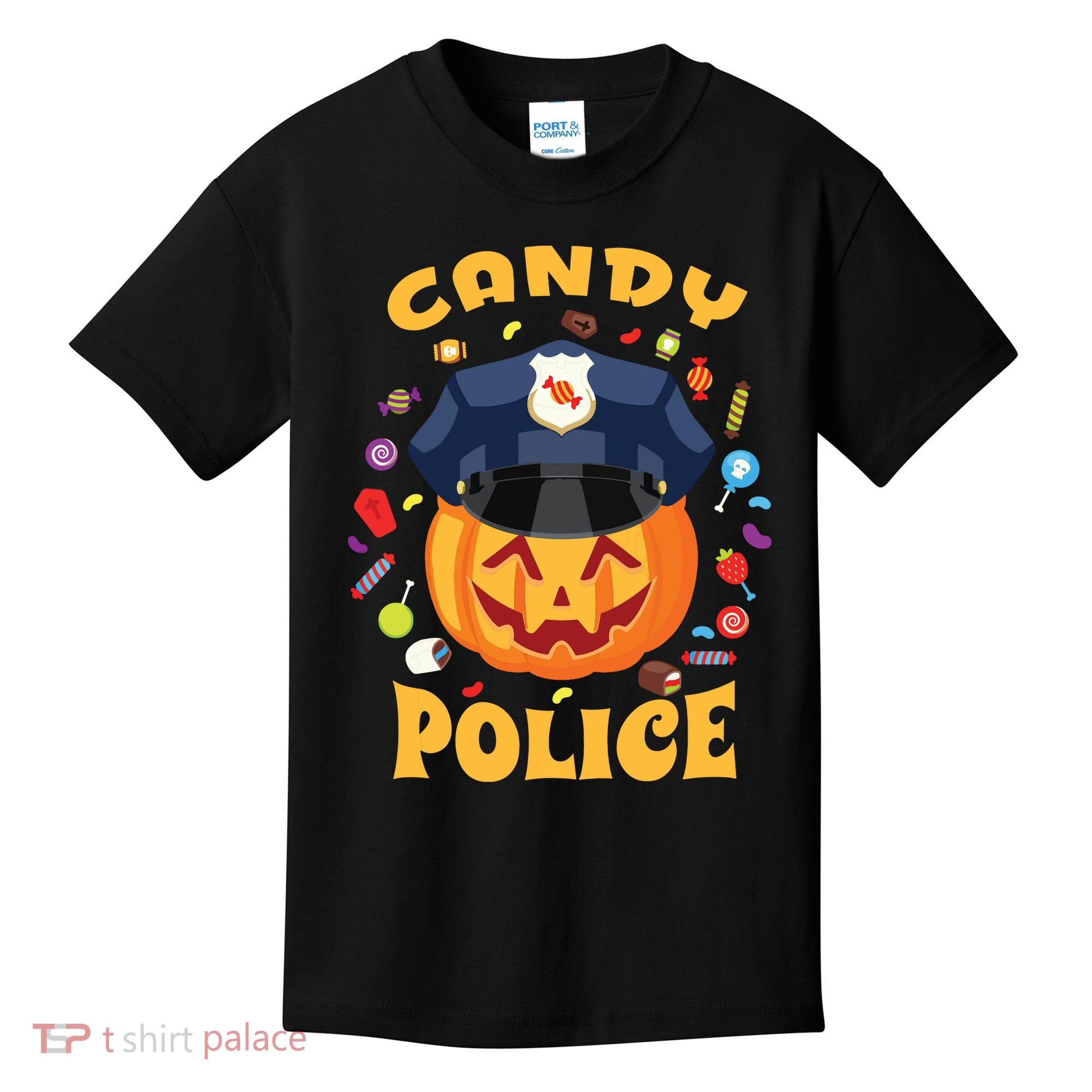 Candy Police Halloween Party Costume Security Funny Kids T-Shirt