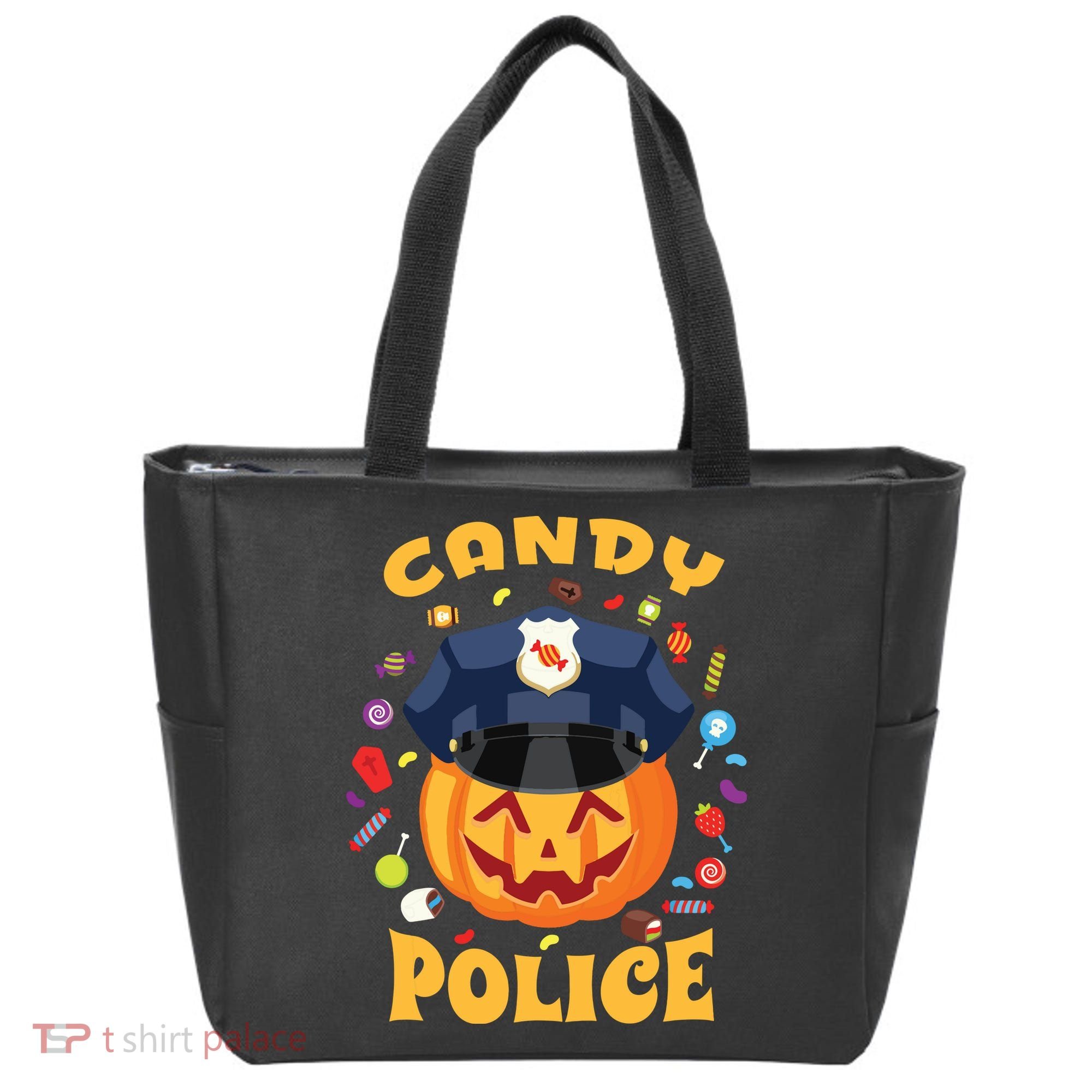 Candy Police Halloween Party Costume Security Funny Tote Bag