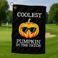 Coolest Pumpkin In The Patch Toddle Kids Boy Halloween Golf Towel thumb 1