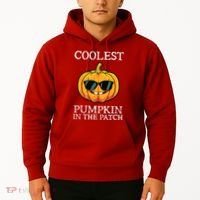 Coolest Pumpkin In The Patch Toddle Kids Boy Halloween Hoodie thumb 2