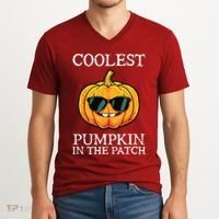 Coolest Pumpkin In The Patch Toddle Kids Boy Halloween V-Neck T-Shirt thumb 2