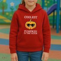 Coolest Pumpkin In The Patch Toddle Kids Boy Halloween Kids Hoodie thumb 3