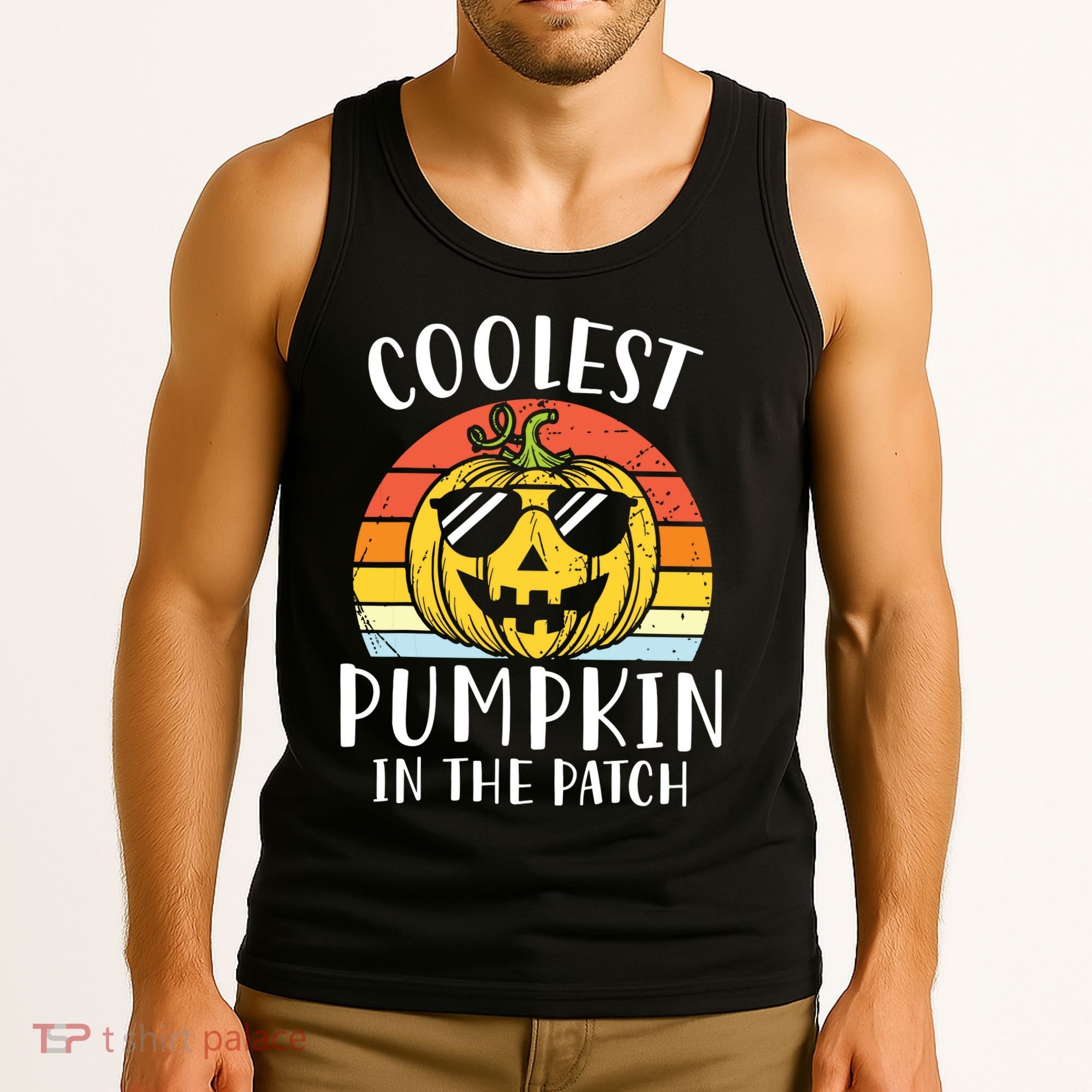 Coolest Pumpkin In The Patch Toddle Kids Boy Halloween Tank Top