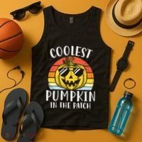 Coolest Pumpkin In The Patch Toddle Kids Boy Halloween Tank Top thumb 4