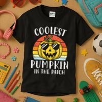 Coolest Pumpkin In The Patch Toddle Kids Boy Halloween Kids T-Shirt thumb 3