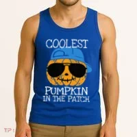 Coolest Pumpkin In The Patch Halloween Tank Top thumb 3