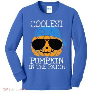 Coolest Pumpkin In The Patch Halloween Kids Long Sleeve Shirt