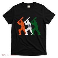 Cricket Player Indian Flag Vintage India Cricket T-Shirt thumb 0