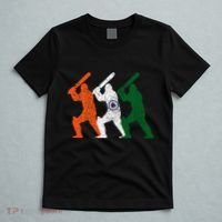 Cricket Player Indian Flag Vintage India Cricket T-Shirt thumb 5
