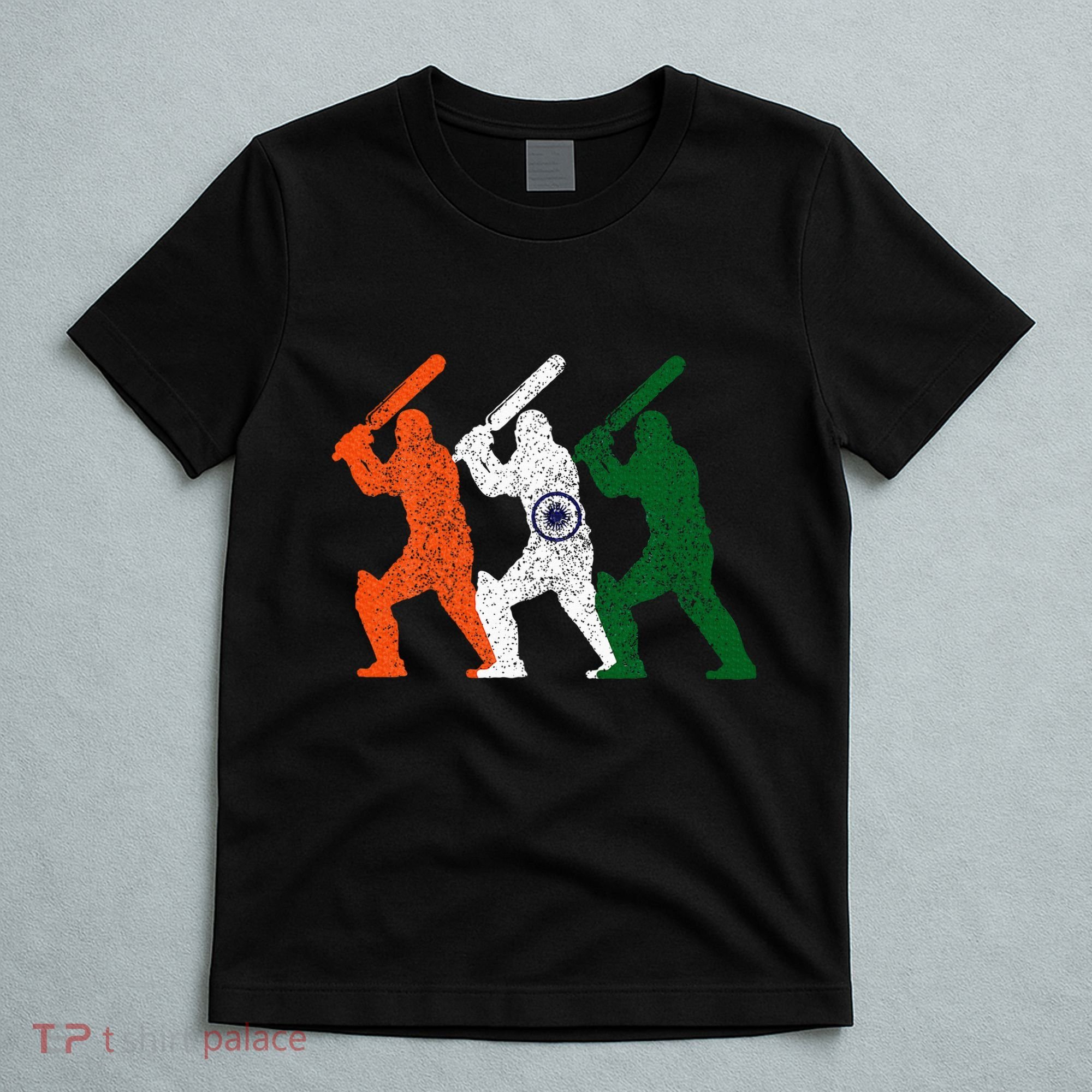 Cricket Player Indian Flag Vintage India Cricket T-Shirt
