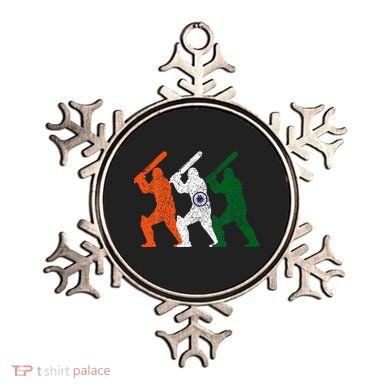 Cricket Player Indian Flag Vintage India Cricket Ornament