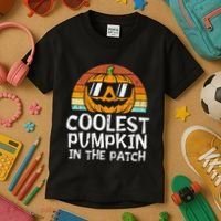 Coolest Pumpkin In The Patch Halloween Kids T-Shirt thumb 3